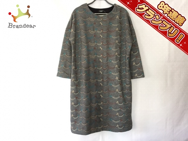 マーブルシュッド ワンピース レディース 美品 グレー×マルチ marble