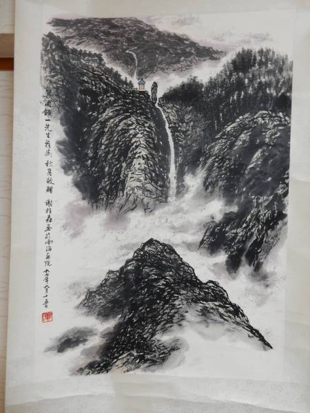 真作掛軸 草生鉄蕉 墨竹蘭図 中国書画風 水墨画 水墨画 中国