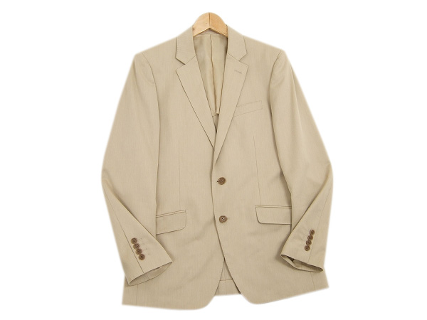 新品同様★MEN'S BIGI★メンズビギ★ベージュ系★2つ釦★薄手★テーラード*シングル*コットンジャケット★04(M相当)/メンズ