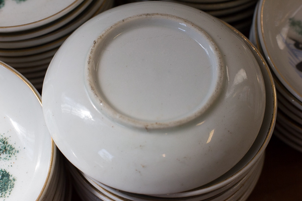 古い陶器の手塩皿38枚 水車小屋之図 古道具 アンティーク 現状