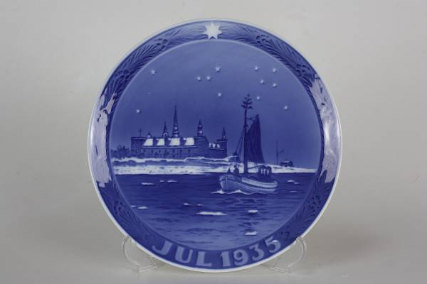 1935ロイヤルコペンハーゲン イヤープレート 「クロンボー城沖の漁船