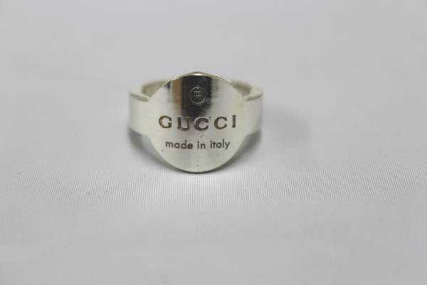 13号・美品】 グッチ トレードマーク ラウンド ロゴ リング シルバー 