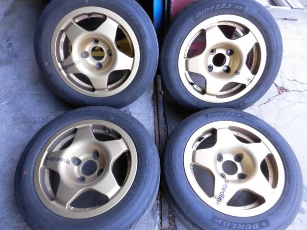 Speedline 14インチ ホイール タイヤ 2本① □プジョー106 205 スピードラインコンペティション14インチ
