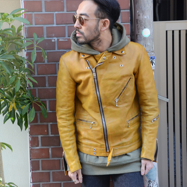 F.W.S限定　blackmeans×LABRAT　ダブルライダース　ゴールド Heavy Relic