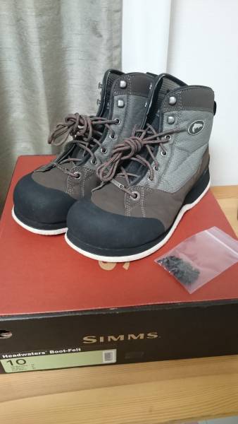 シムス ヘッドウォーター フェルトブーツ 10 SIMMS Headwaters　市販スタッド20本付