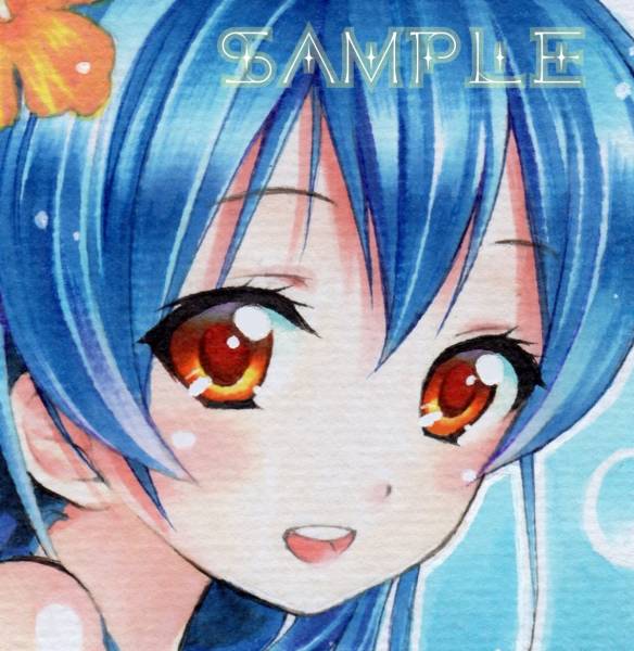 ラブライブ！☆園田海未☆水着☆海☆大色紙☆同人手描きイラスト