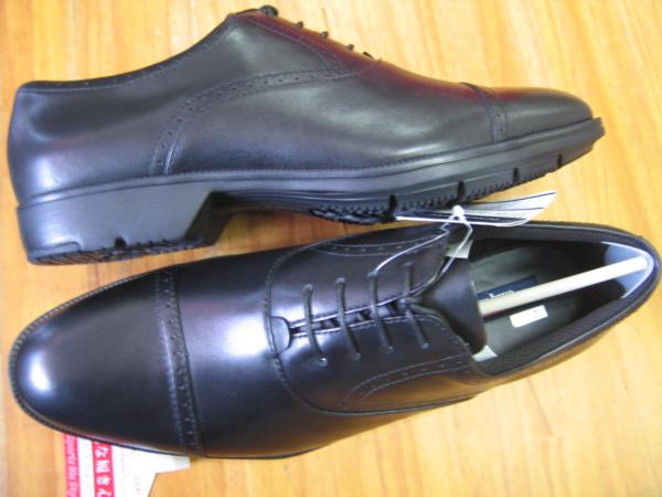 新品アシックス軽量本革ビジネス 774 ストレート黒２６.5cm 3Eel