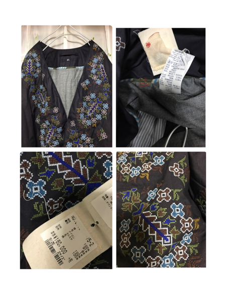 45rpm 16AW インディゴ 刺繍 ダウン コート 未使用品 ワンピース 45R  