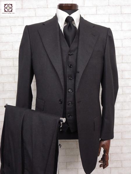 【サルトリアアットリーニ】 カシミヤ混 3ピース スーツ (メンズ) シングル 3ボタン size46 グレー 【Sartoria Attolini】 □MS1256□