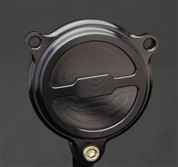 SR400 SR500 削出し オイルフィルターカバー センター Black Ano