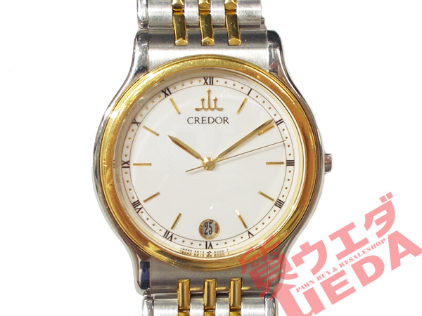 SEIKO CREDOR】セイコー クレドール デイト 9572-6000 18KT×SS コンビ 