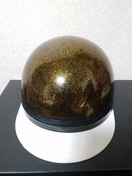 美品☆コルク半ヘルメット！！黒金ラメ！！皮ベルト！！旧車會。暴走族。単車。