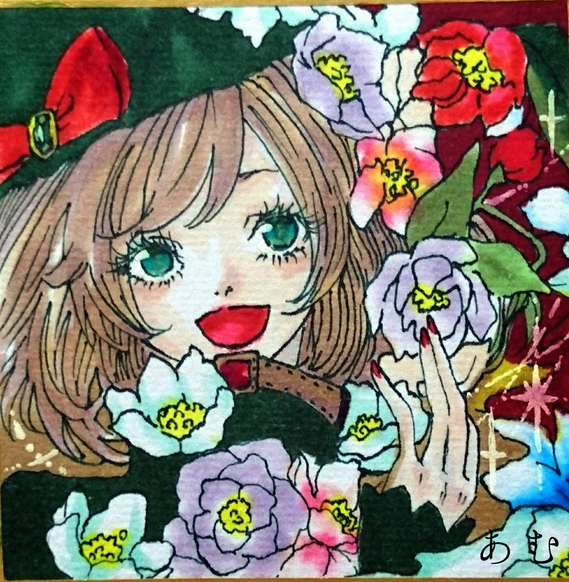 オリジナルイラスト ミニ色紙原画 クリスマスローズ 有毒系植物女子 手描きイラスト 売買されたオークション情報 Yahooの商品情報をアーカイブ公開 オークファン Aucfan Com
