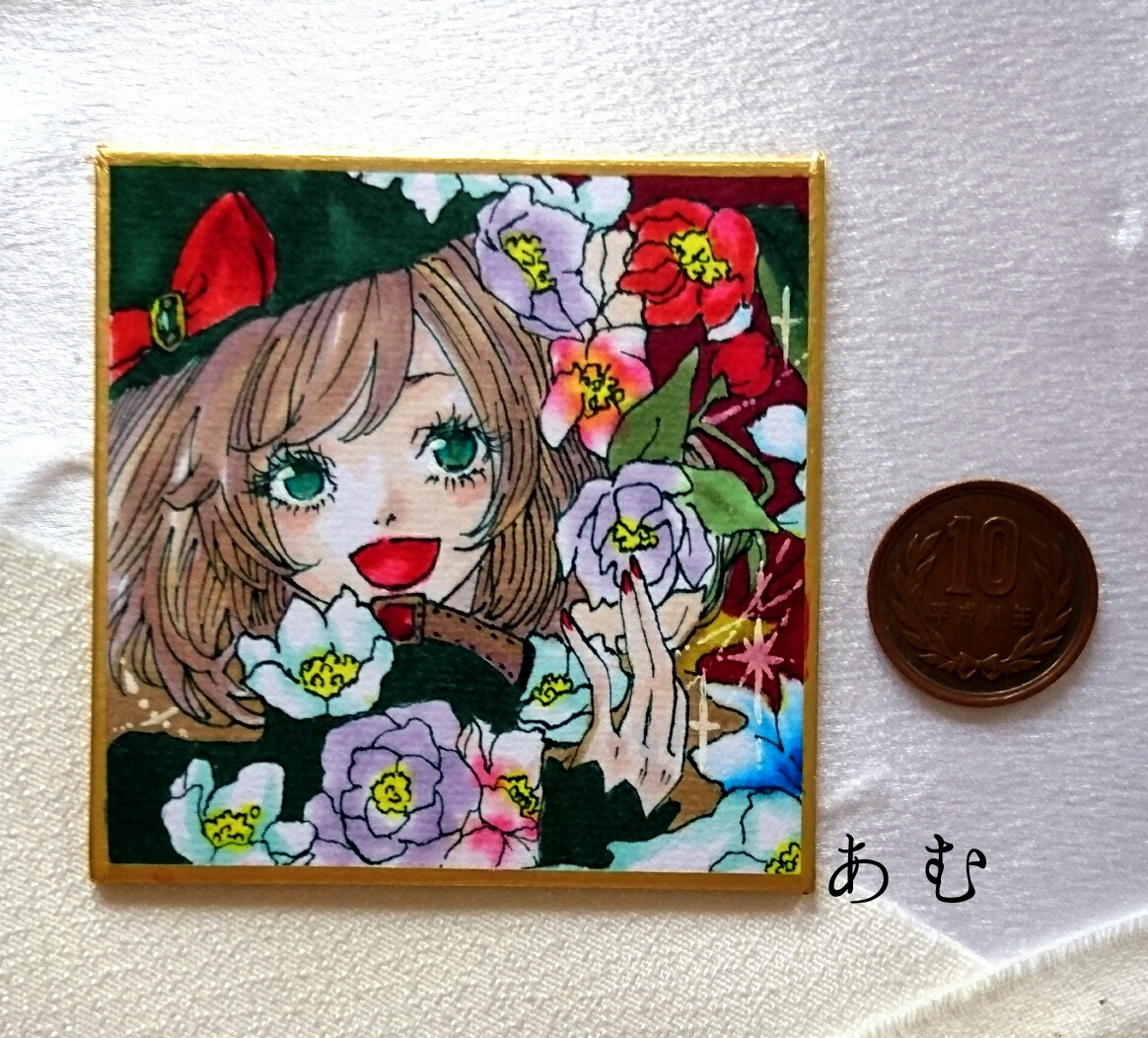 オリジナルイラスト ミニ色紙原画 クリスマスローズ 有毒系植物女子 手描きイラスト 売買されたオークション情報 Yahooの商品情報をアーカイブ公開 オークファン Aucfan Com