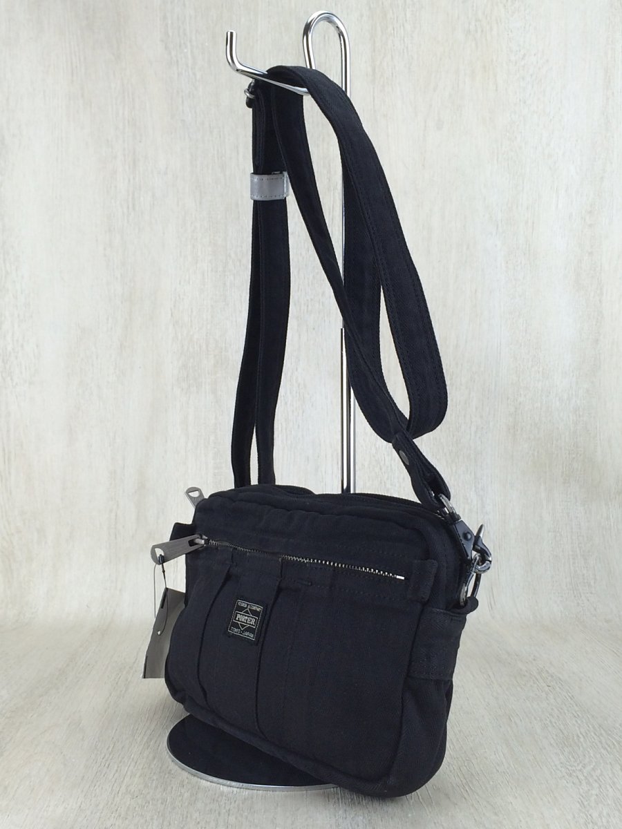 PORTER◆ショルダーバッグ/コットン/BLK
