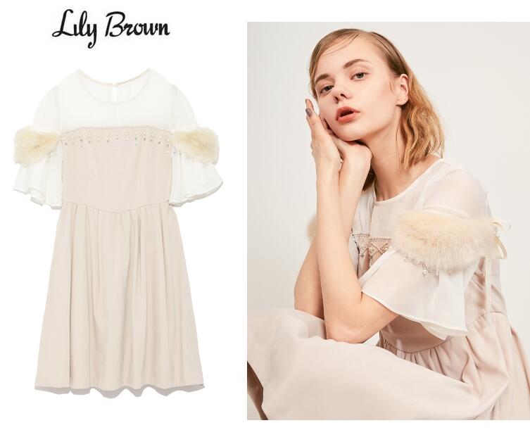28，080円(税込) Lily Brown リリーブラウン モコモコビジューワンピースM