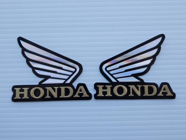 モト/GPレーシング ステッカー/2枚セット/HONDA ホンダ/金_1