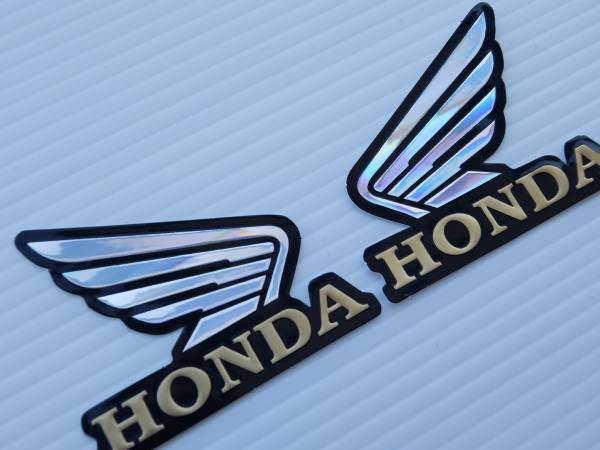 モト/GPレーシング ステッカー/2枚セット/HONDA ホンダ/金_2