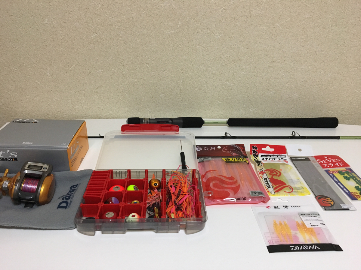 タイラバ直行セット シマノ炎月BB・B661&ダイワ イッツICV-150L&デュエル ハードコアX8・0.8号300m&タイラバ8個&ケース他豪華セット