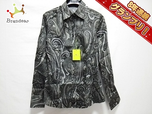 エトロ ETRO トップス 長袖シャツブラウス サイズ40 M ダークグレー×黒×ライトグレー レディース ペーズリー 新品同様