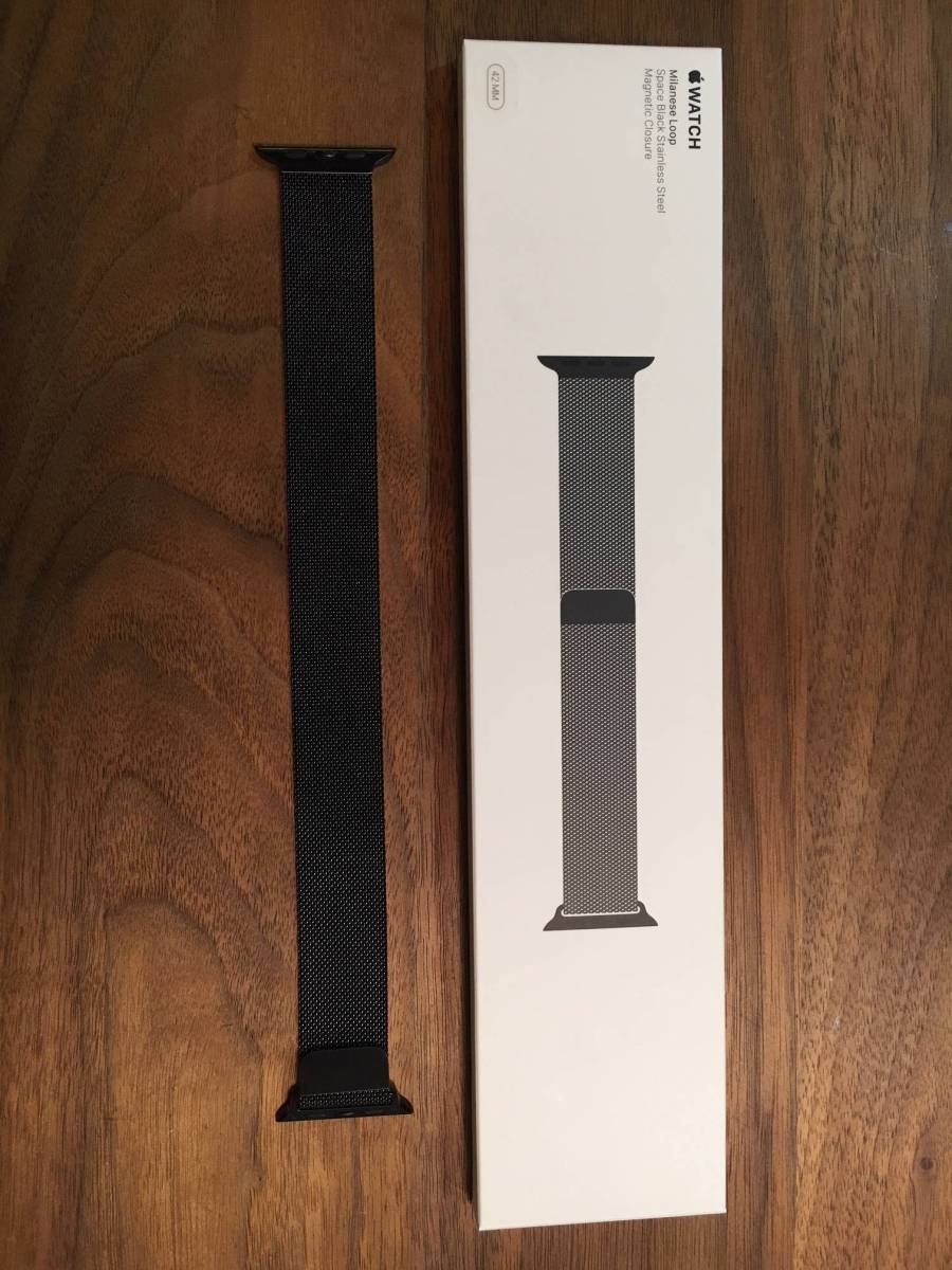 AppleWatch　42mmケース用　スペースブラックミラネーゼループ 　MLJH2FE/A　ミラネーゼループ　アップルウォッチ　バンド　ベルト