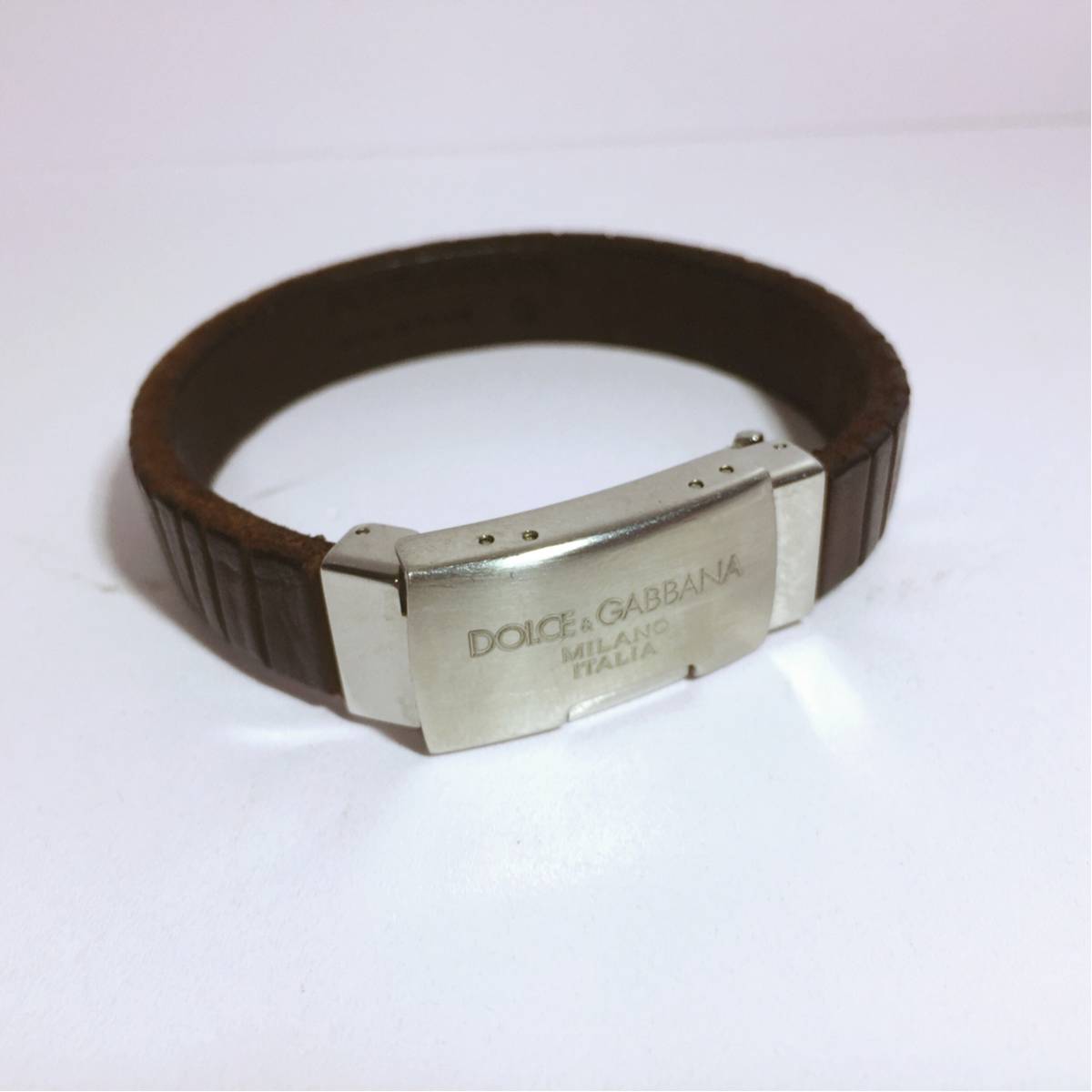 極美品☆ドルチェアンドガッバーナ バックルレザーブレスレット ドルガバ