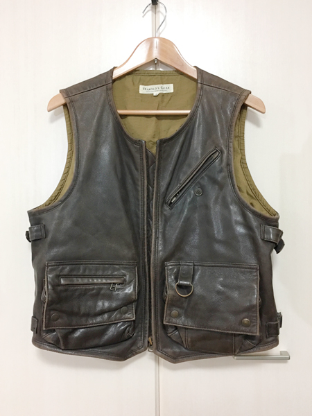 HAROLD'S GEAR ハロルズギア レザー ベスト 黒 F 革 バイク 希少・名作