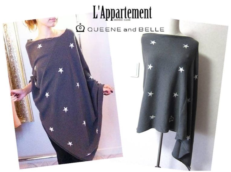 アパルトモン QUEENEandBELLE クイーン＆ベル カシミヤスターポンチョ