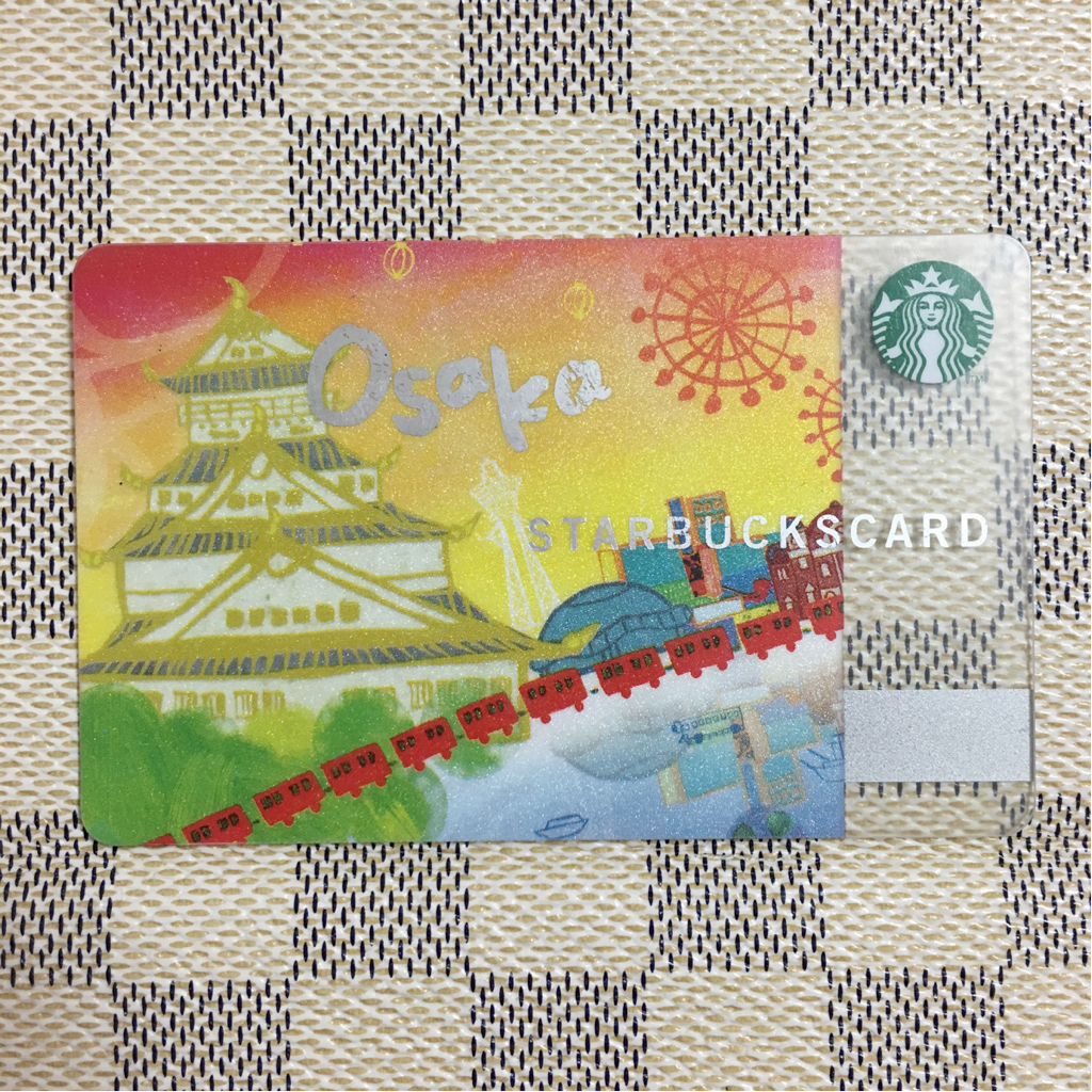 ☆スタバカード★地域限定 大阪★新ロゴ 旧デザイン 金文字盤入り！ スターバックス ネコポス無料即発送！☆