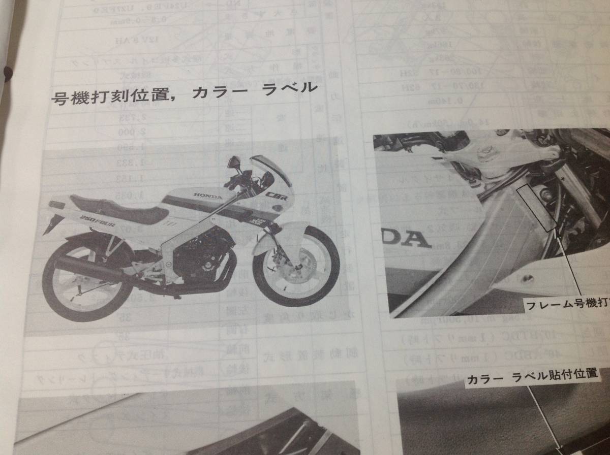 投稿詳細｜MOTOCLE CBR250FOUR サービスマニュアル CBR250R -since