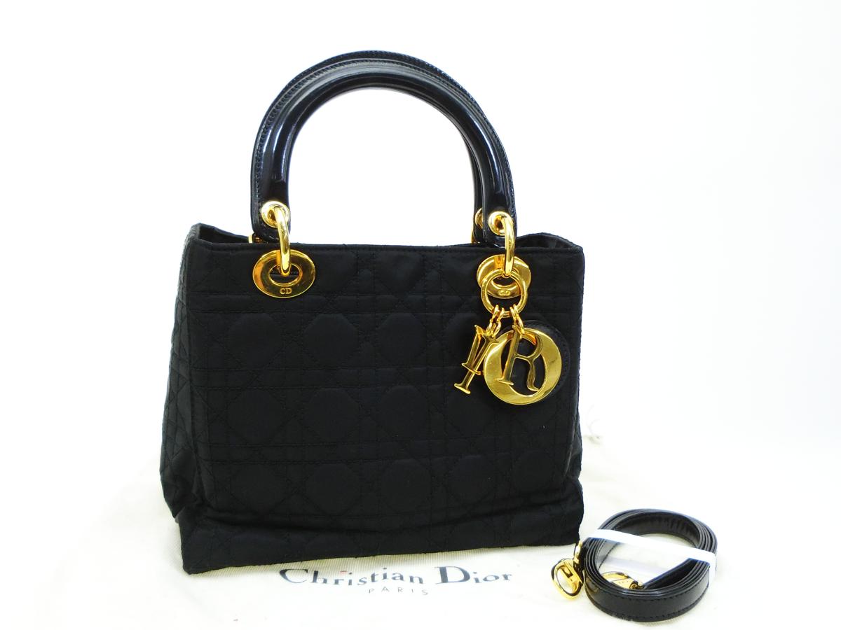 ◇T5181 Dior レディディオール カナージュ ナイロン 2WAY ハンド 