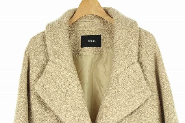エモダ EMODA チェスターコート ロング ウール F ベージュ