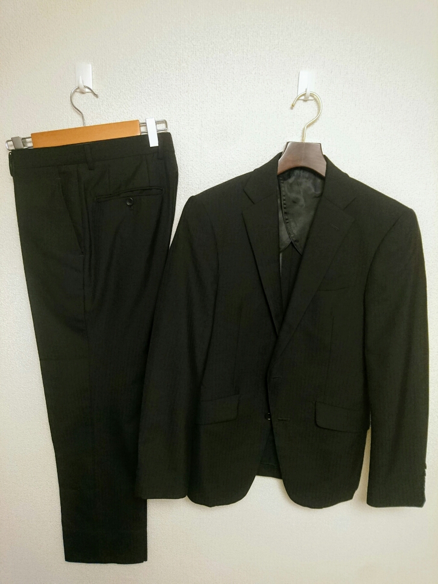 スーツセレクト　SUIT SELECT　秋冬物スーツ　ブラック　Y4