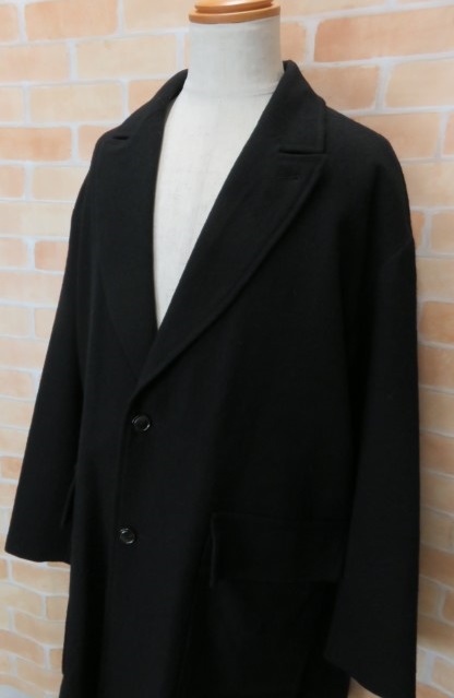 VAINL ARCHIVE ヴァイナルアーカイブ　ウール　チェスターコート　ビッグシルエット　黒　L　AW 111083688
