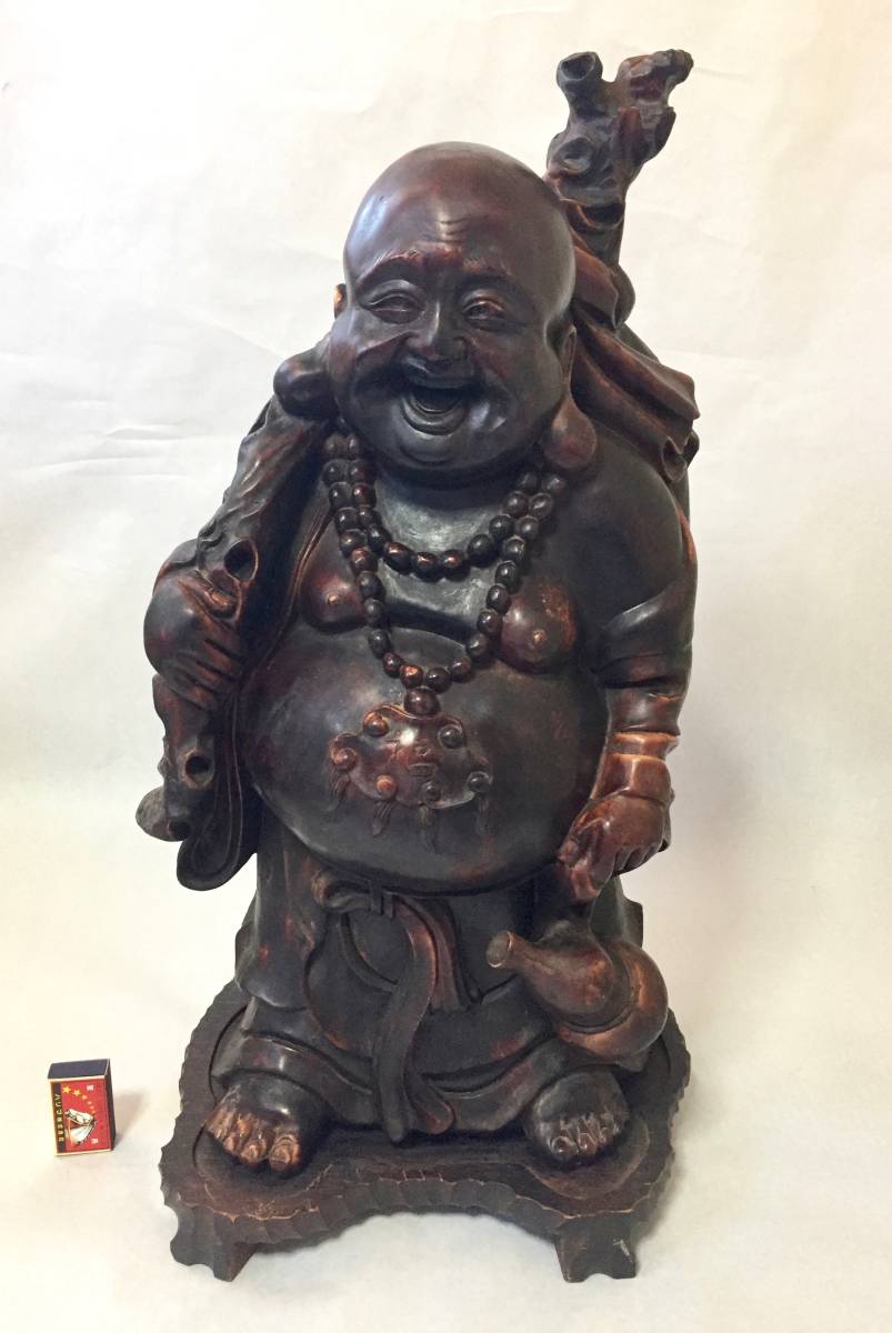 木彫　布袋　彫刻細工　布袋尊像　置物　仏教美術　骨董　七福神