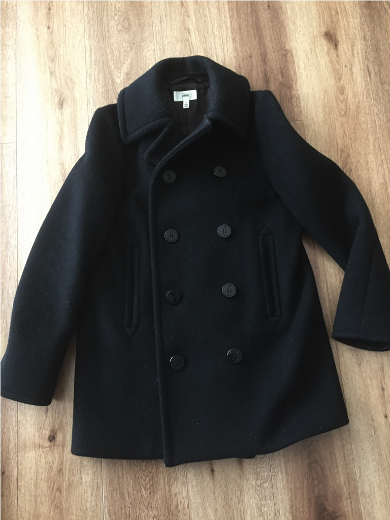 HYKE メルトンコート ブラック　サイズ1 used品】HYKE ☆ハイク☆メルトン☆ Pコート☆ブラック☆サイズ1