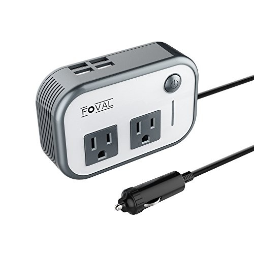 Foval　200W　カーインバーター　シガーソケット　車載充電器　DC12V　AC100-110V　ACコンセント　USBポート