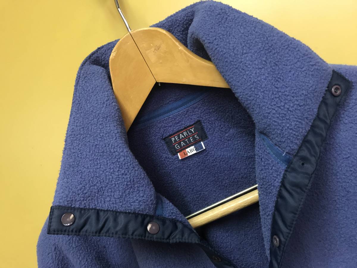 ★美品/少々難有★日本製★PEARLY GATES★ハーフホック/フリースジャケット★サイズL★ブルー系