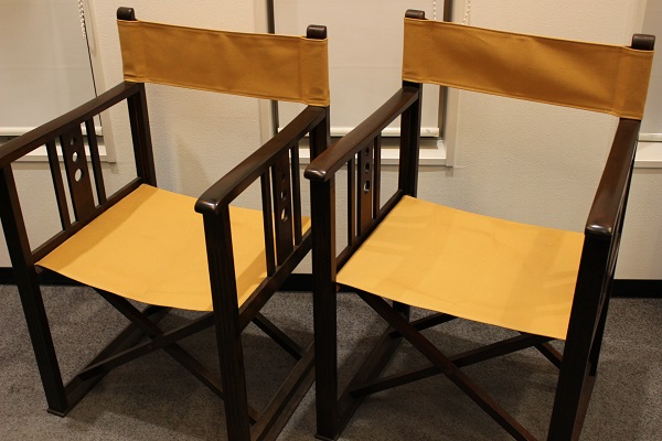 【2セット】日本楽器(山葉・ヤマハ)文化椅子/折り畳み式チェア/古民具・骨董/和製アンティーク/テーブルも出品中