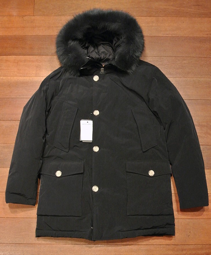 最高峰☆定価15万☆新品 WOOLRICH ラグジュアリーフォックスパーカー メンズ ブラック S ウールリッチ アークティックパーカー
