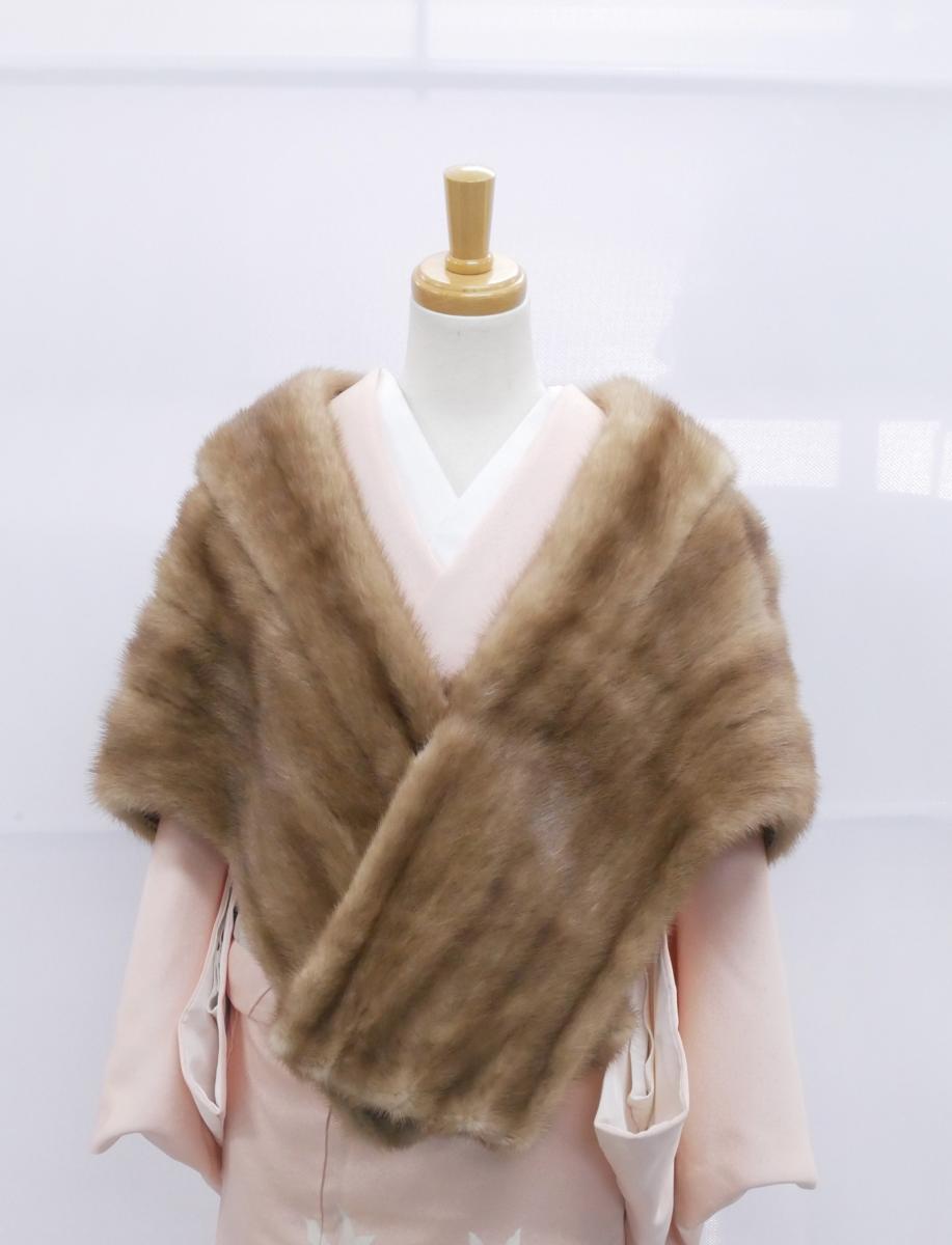 MITSUKOSHI】三越のショール◇パステルミンクのショール◇大判（168cm 