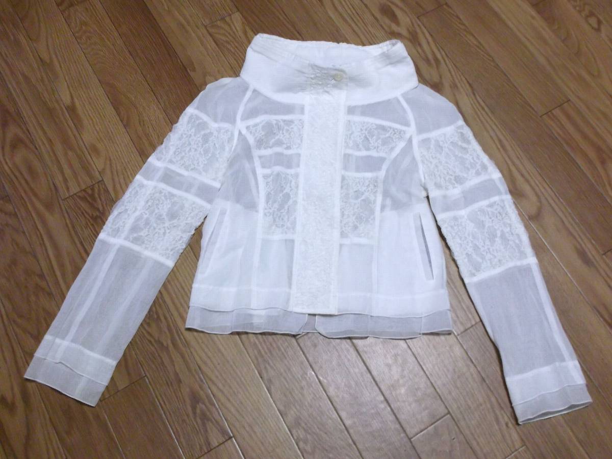 極美品☆EIKO KONDO エイココンドウ 素敵なレース装飾ジップジャケット 