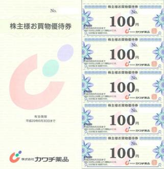 カワチ薬品株主優待券◆100円券［50枚綴］◆30年6月30日迄