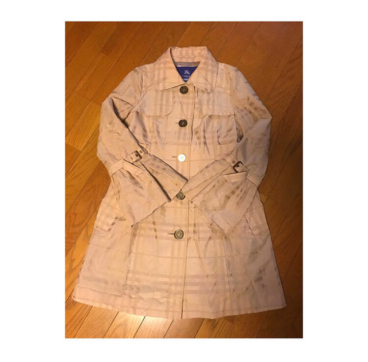 美品】 バーバリー ブルーレーベル シャドーチェック トレンチコート 