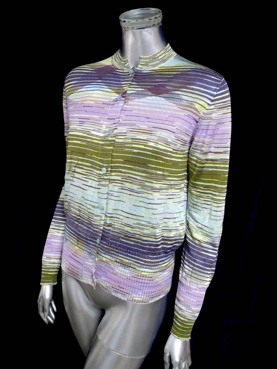 ☆M86 MISSONI ミッソーニ♪ シルクメイン！！パープル×グリーン系の 