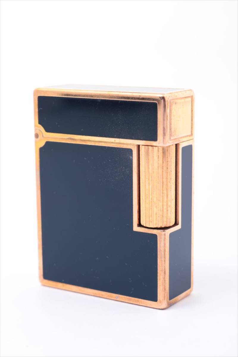 1円～　デュポン　ローラーガスライター　ゴールド×ネイビー　火花確認