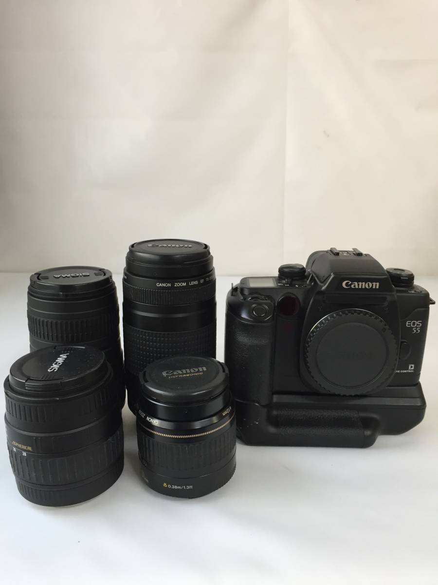 CANON用レンズ 全4本 CANON EOS55 ボディ 1台 (M-4)