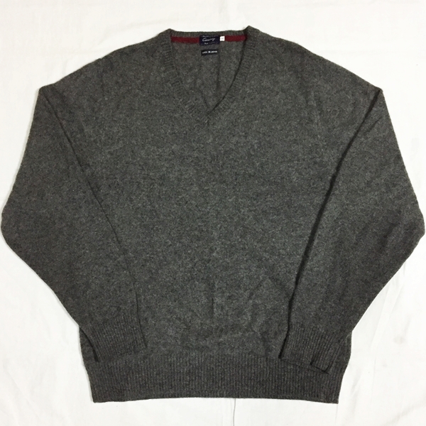 Cassidy キャシディ カシミヤ100% ニット Vネック 日本製 灰 L