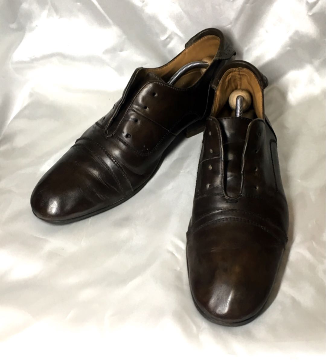 【美品】43 AlfredoBANNISTER アルフレッドバニスター 革靴 ダークブラウン ストレートチップ 表記サイズEU42(26.0cm相当)