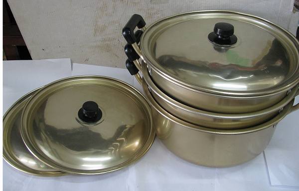 AKAO(アカオ) しゅう酸アルマイト実用鍋 36cm　３個まとめて(^00QDE